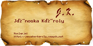 Jánoska Károly névjegykártya