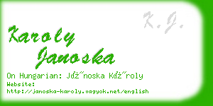 karoly janoska business card